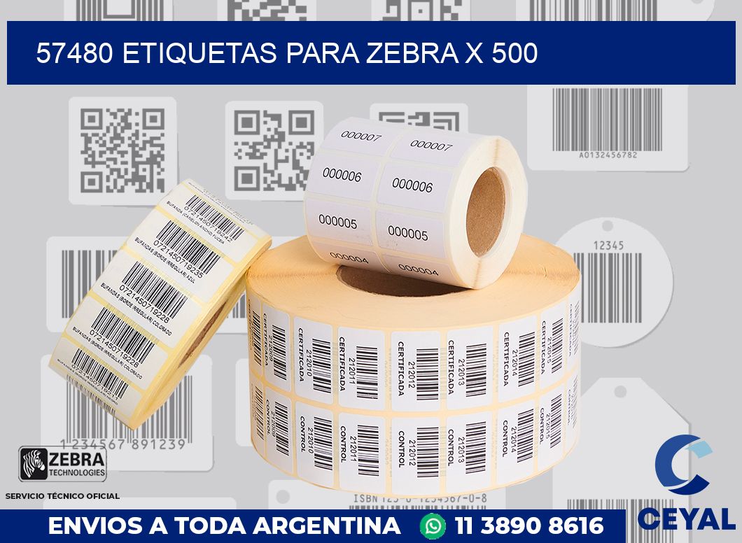 57480 etiquetas para zebra x 500