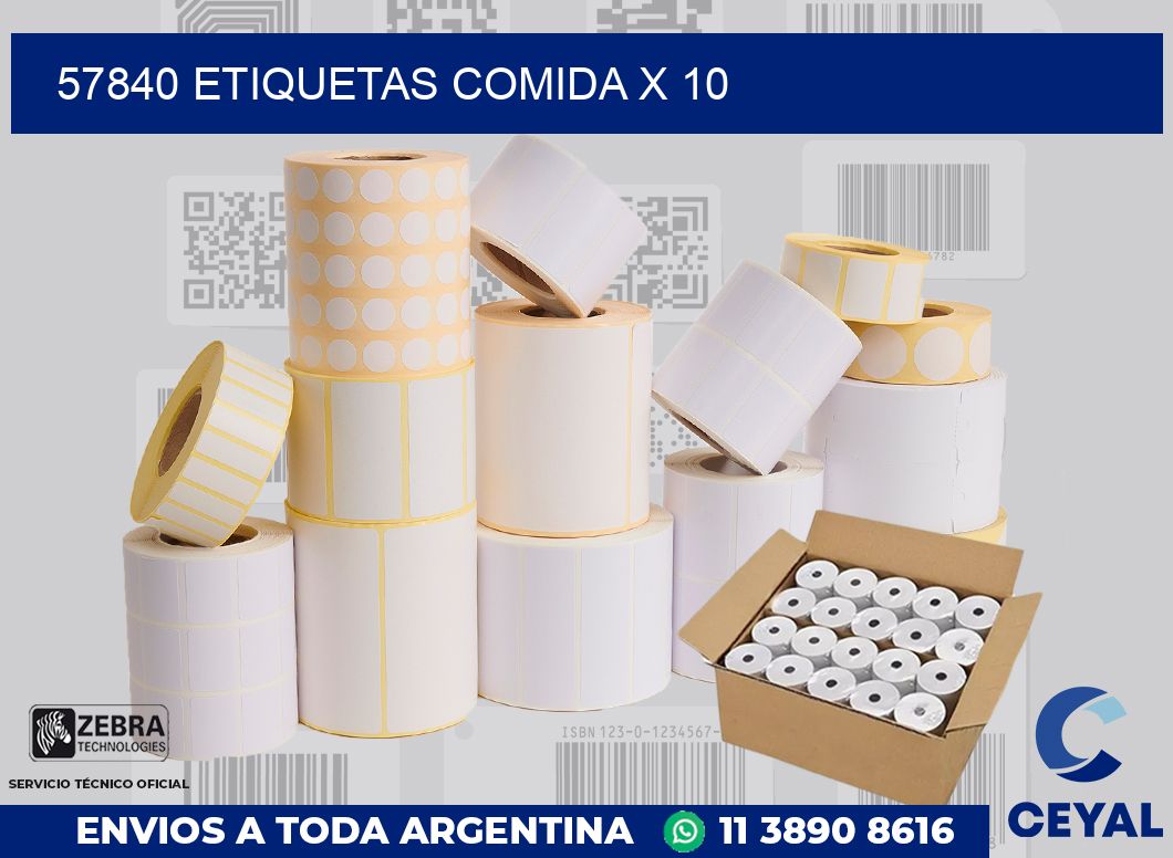 57840 etiquetas comida x 10