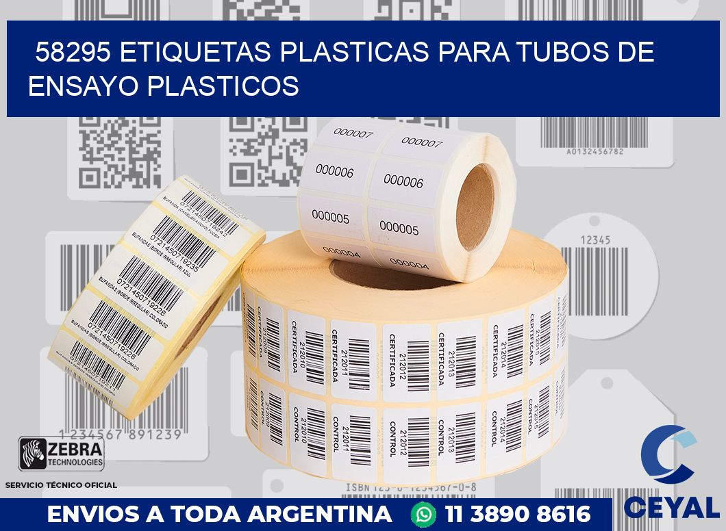 58295 ETIQUETAS PLASTICAS PARA TUBOS DE ENSAYO PLASTICOS