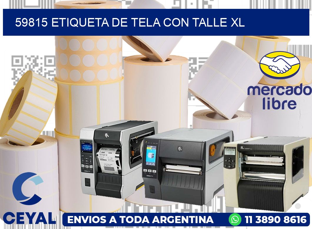 59815 ETIQUETA DE TELA CON TALLE XL