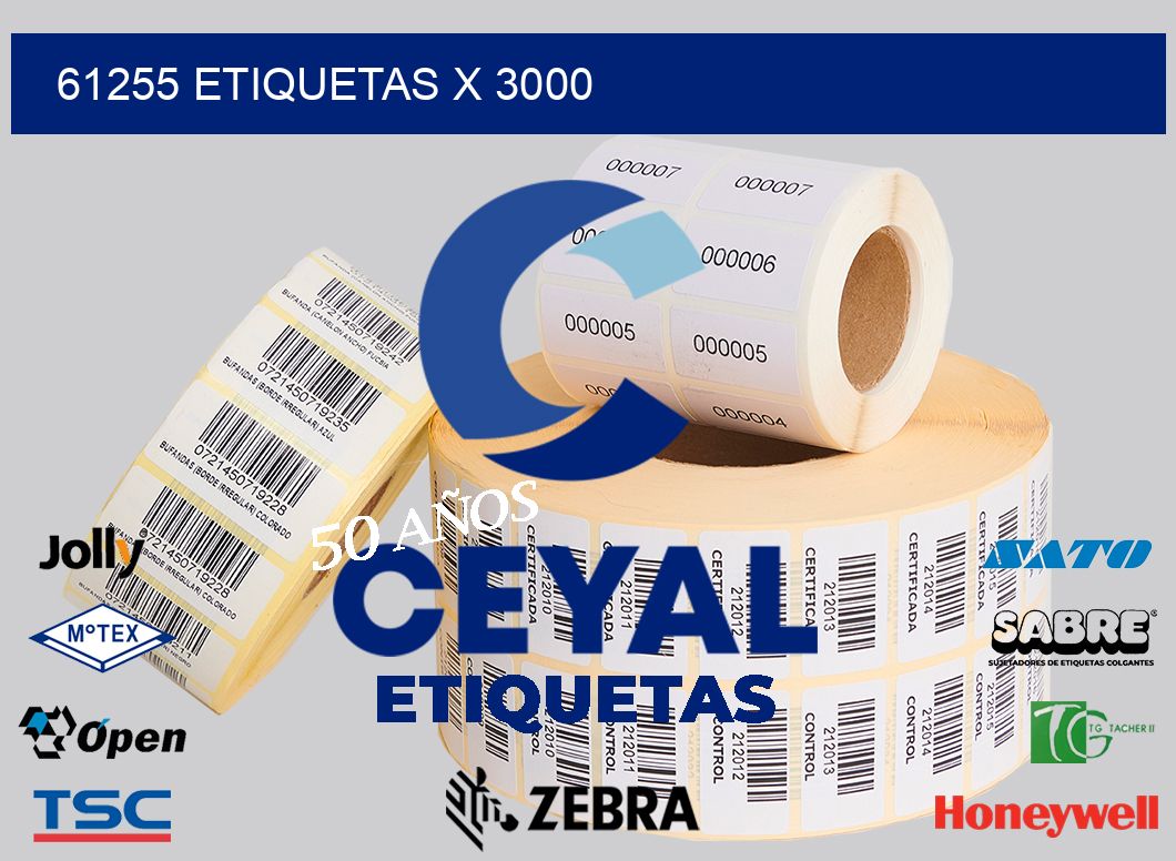 61255 Etiquetas x 3000
