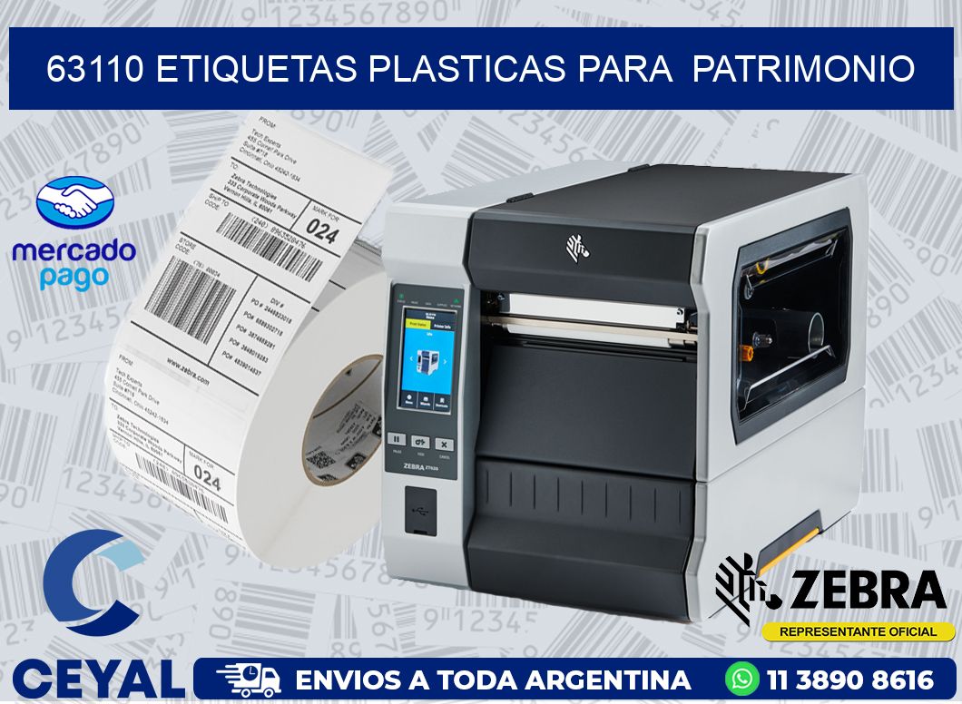 63110 ETIQUETAS PLASTICAS PARA  PATRIMONIO