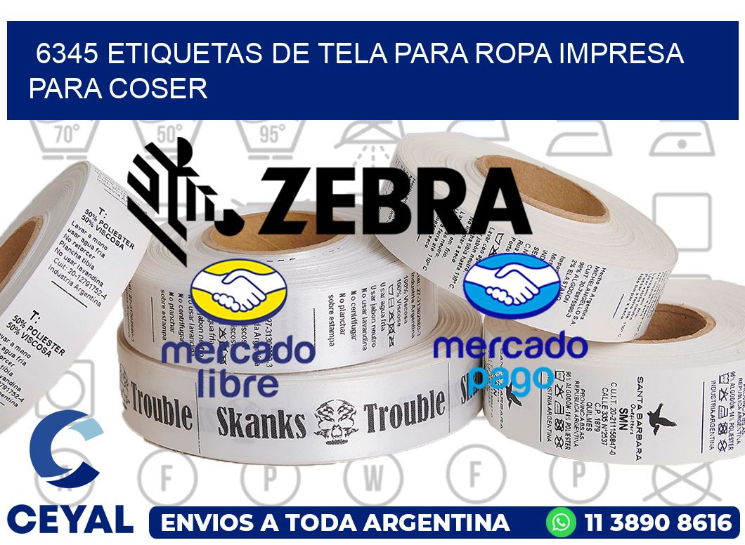 6345 ETIQUETAS DE TELA PARA ROPA IMPRESA PARA COSER