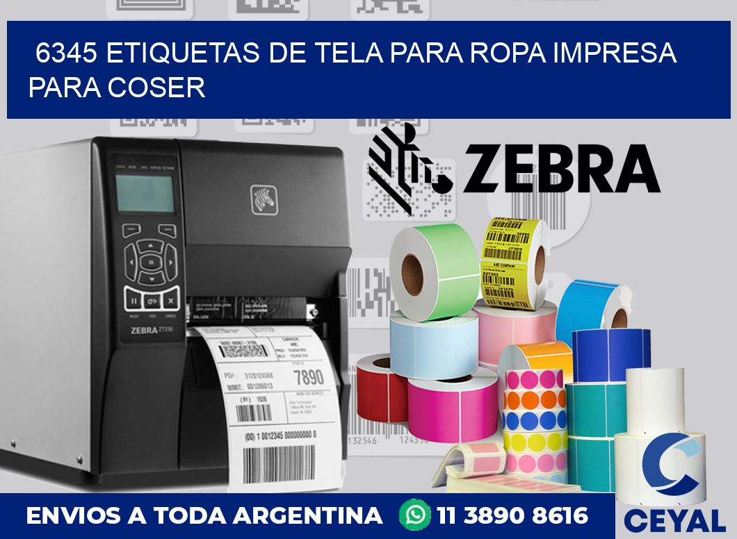 6345 ETIQUETAS DE TELA PARA ROPA IMPRESA PARA COSER