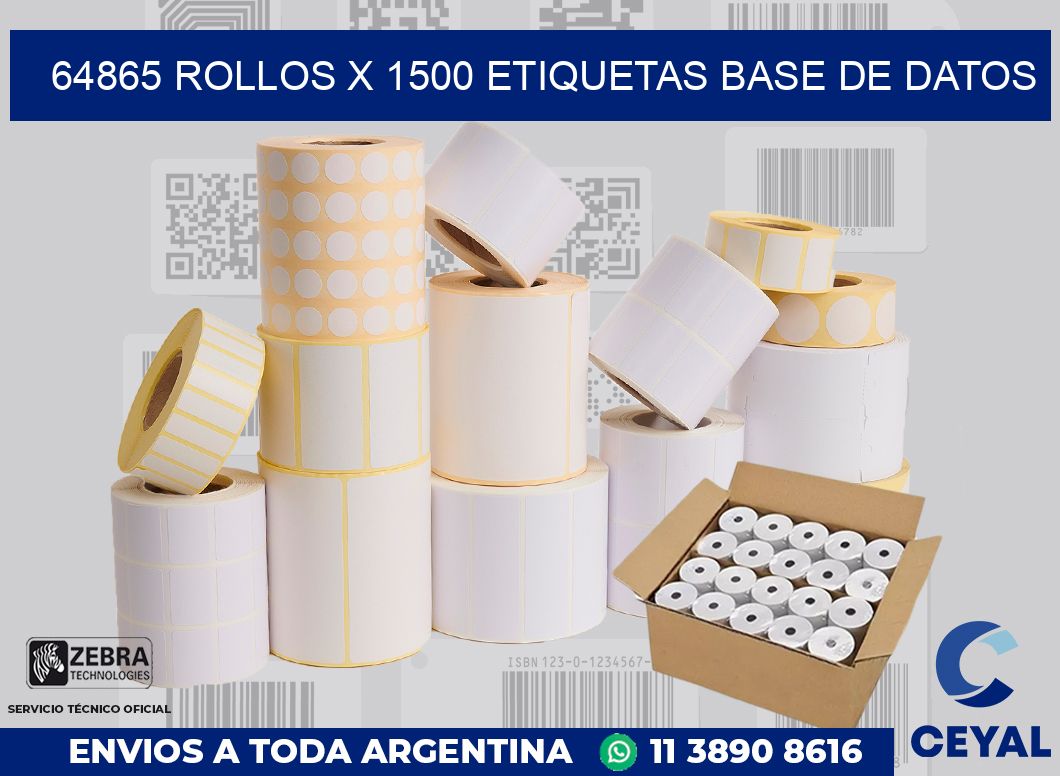 64865 Rollos x 1500 etiquetas base de datos