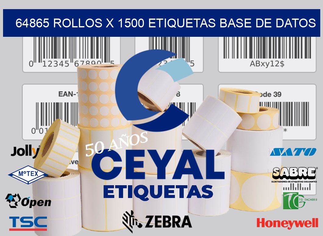 64865 Rollos x 1500 etiquetas base de datos