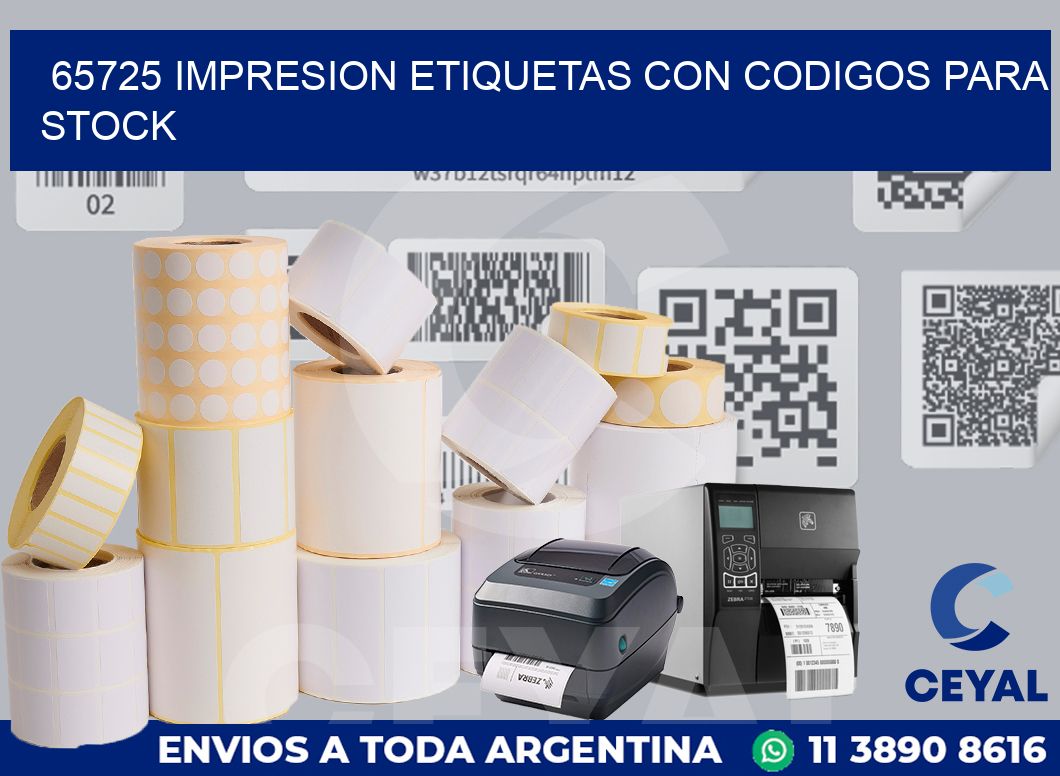 65725 IMPRESION ETIQUETAS CON CODIGOS PARA STOCK