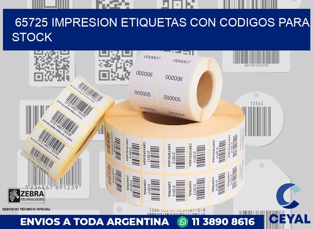 65725 IMPRESION ETIQUETAS CON CODIGOS PARA STOCK