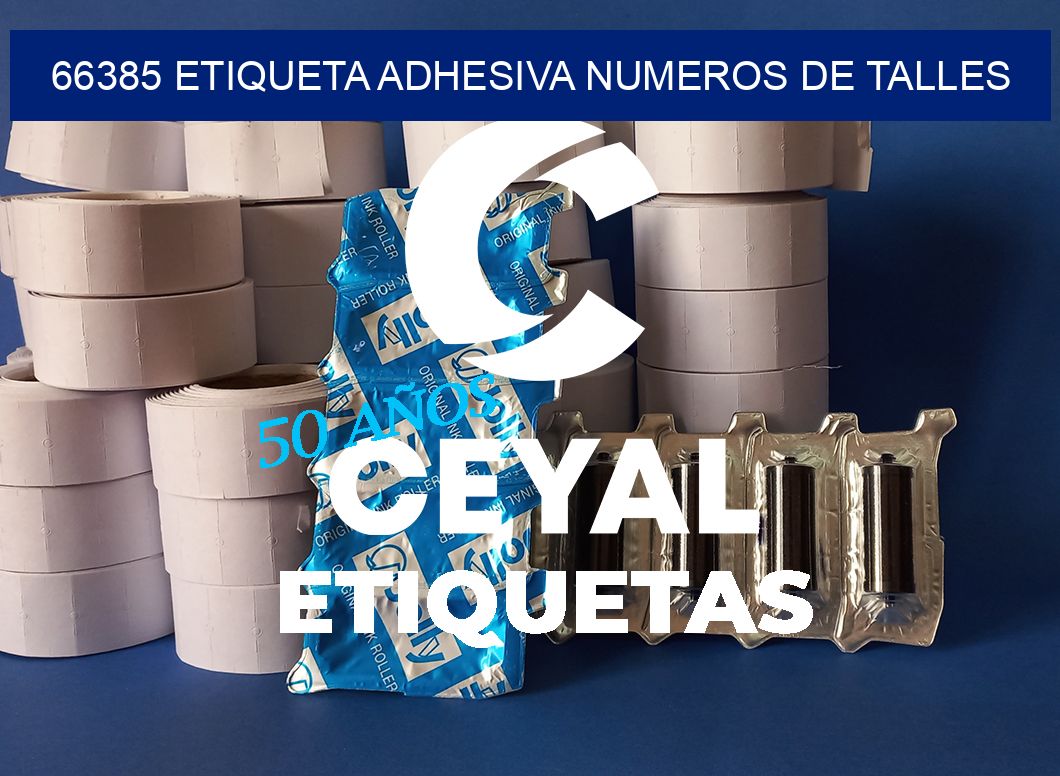 66385 ETIQUETA ADHESIVA NUMEROS DE TALLES