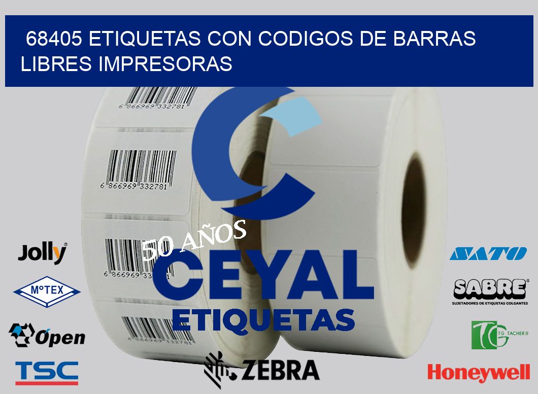68405 ETIQUETAS CON CODIGOS DE BARRAS LIBRES IMPRESORAS
