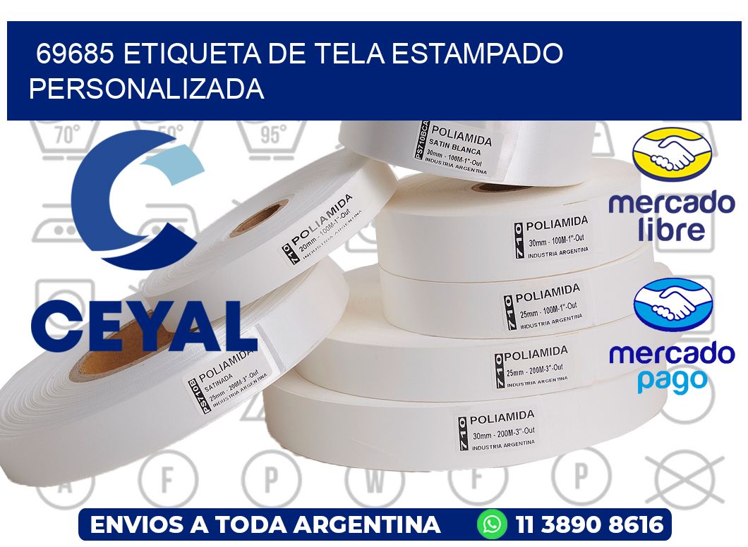 69685 ETIQUETA DE TELA ESTAMPADO PERSONALIZADA