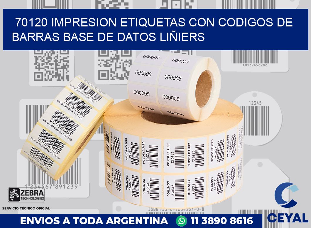 70120 IMPRESION ETIQUETAS CON CODIGOS DE BARRAS BASE DE DATOS LIÑIERS