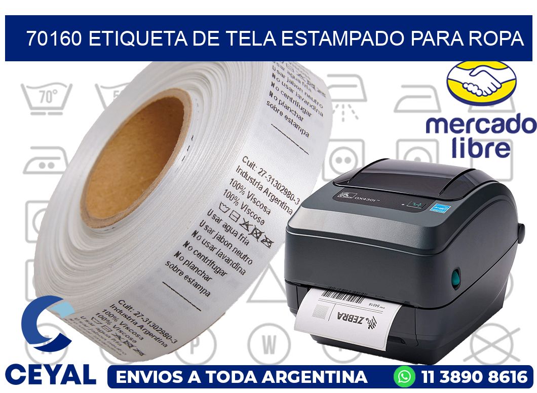 70160 ETIQUETA DE TELA ESTAMPADO PARA ROPA