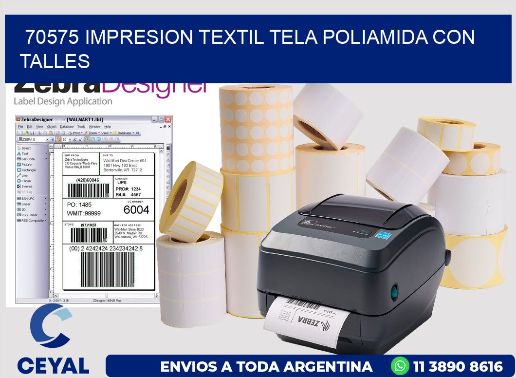 70575 IMPRESION TEXTIL TELA POLIAMIDA CON TALLES