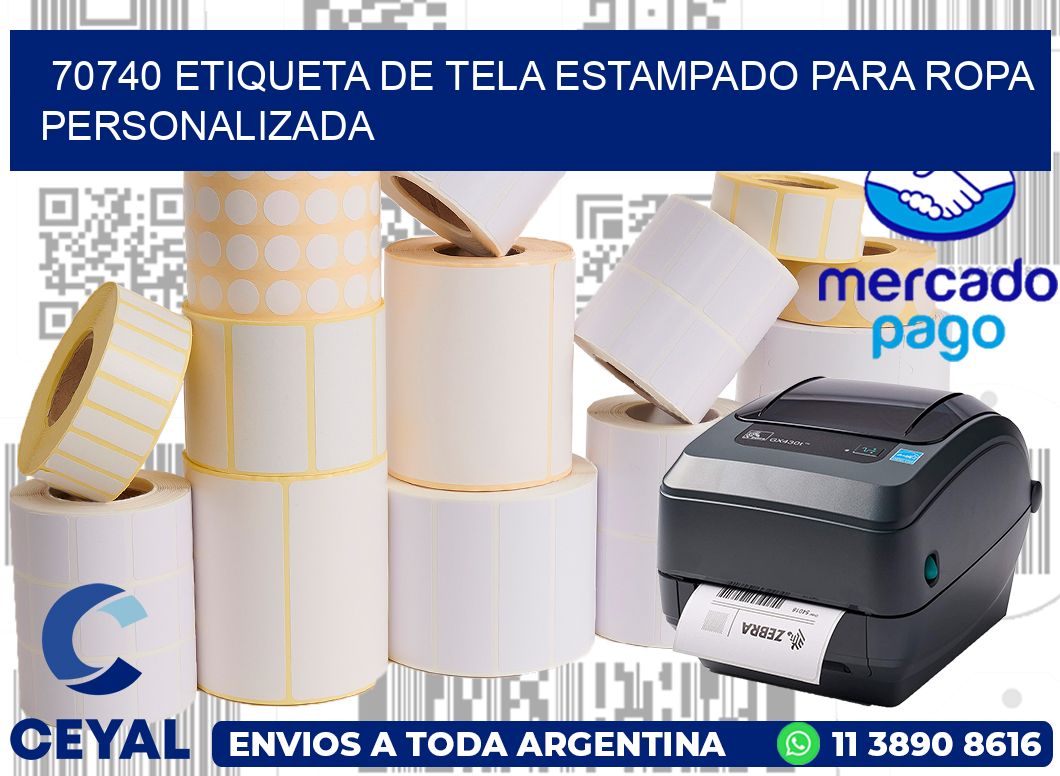 70740 ETIQUETA DE TELA ESTAMPADO PARA ROPA PERSONALIZADA