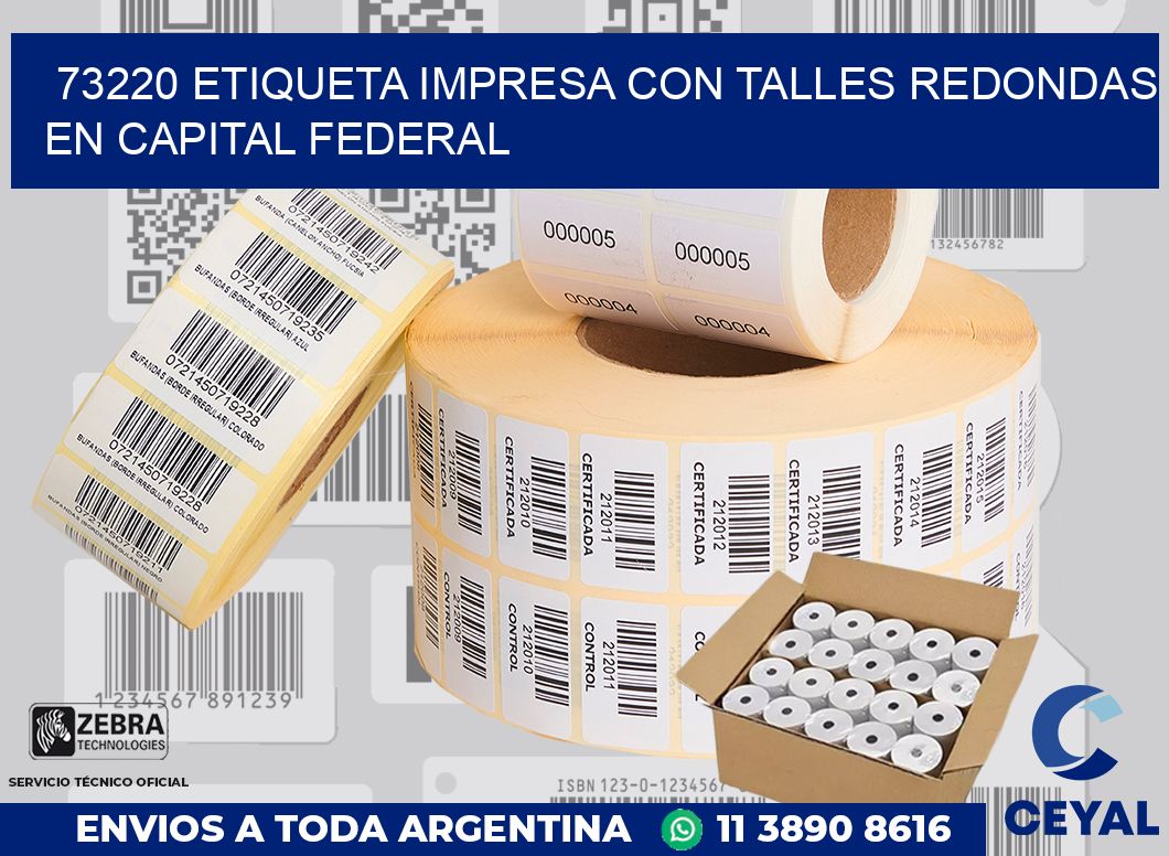 73220 ETIQUETA IMPRESA CON TALLES REDONDAS EN CAPITAL FEDERAL