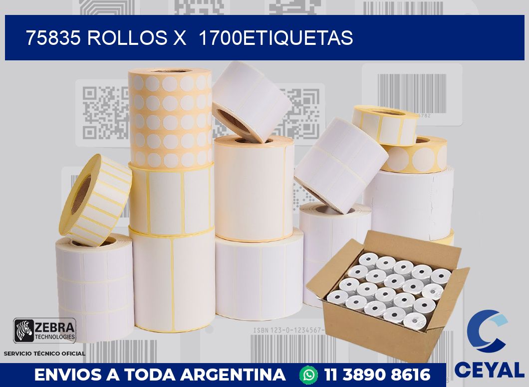75835 Rollos x 1700etiquetas