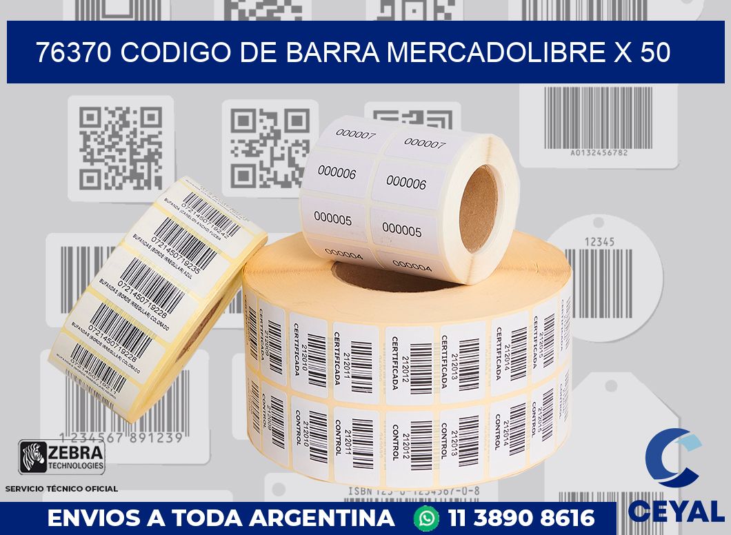 76370 codigo de barra mercadolibre x 50
