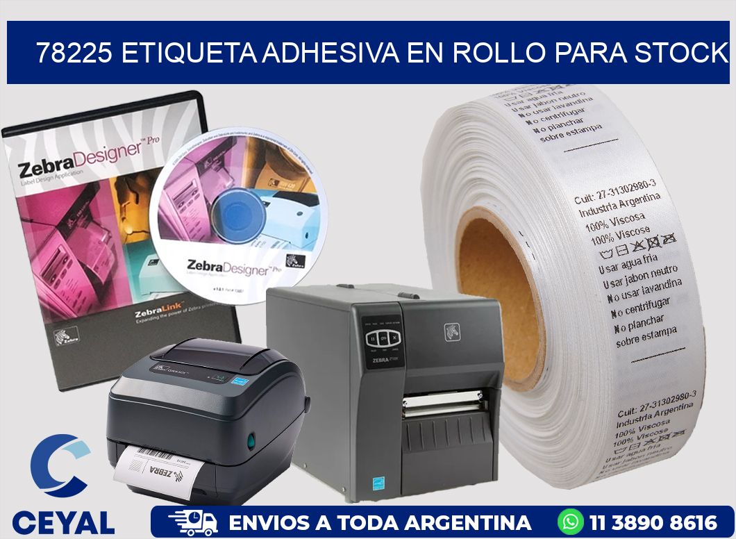 78225 ETIQUETA ADHESIVA EN ROLLO PARA STOCK