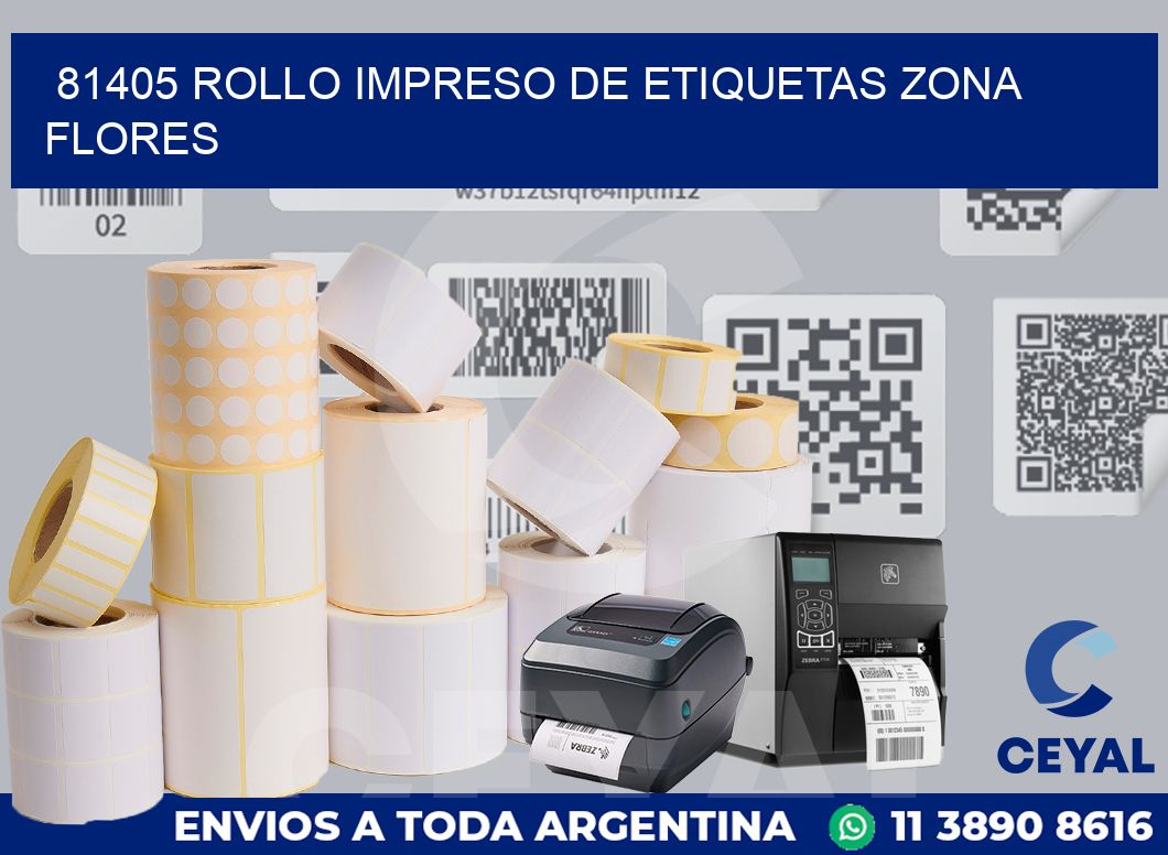 81405 ROLLO IMPRESO DE ETIQUETAS ZONA FLORES