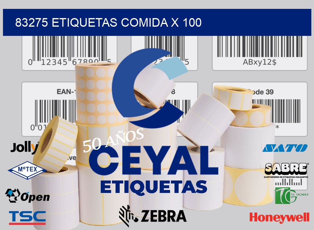 83275 etiquetas comida x 100
