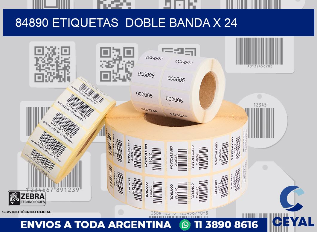 84890 etiquetas doble banda x 24