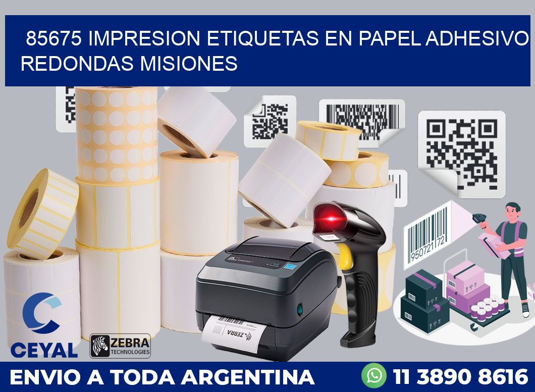 85675 IMPRESION ETIQUETAS EN PAPEL ADHESIVO REDONDAS MISIONES
