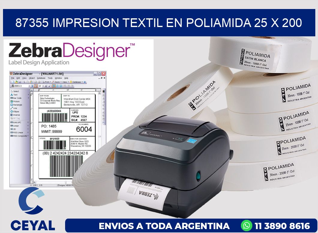 87355 IMPRESION TEXTIL EN POLIAMIDA 25 X 200