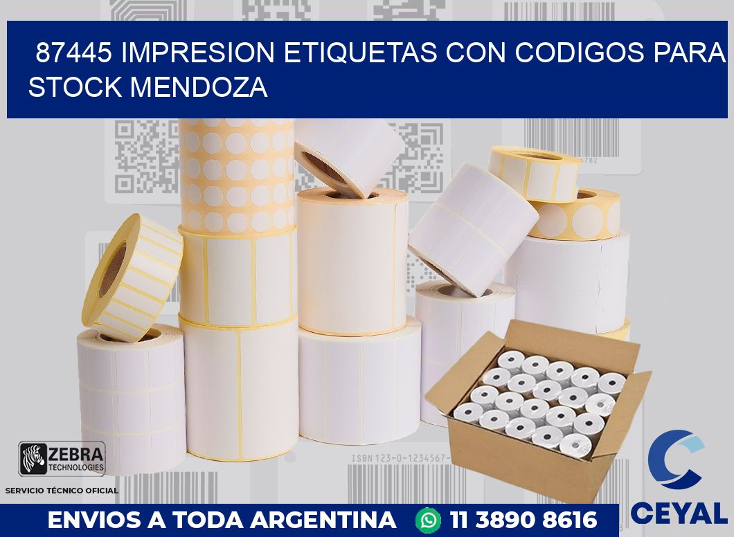 87445 IMPRESION ETIQUETAS CON CODIGOS PARA STOCK MENDOZA