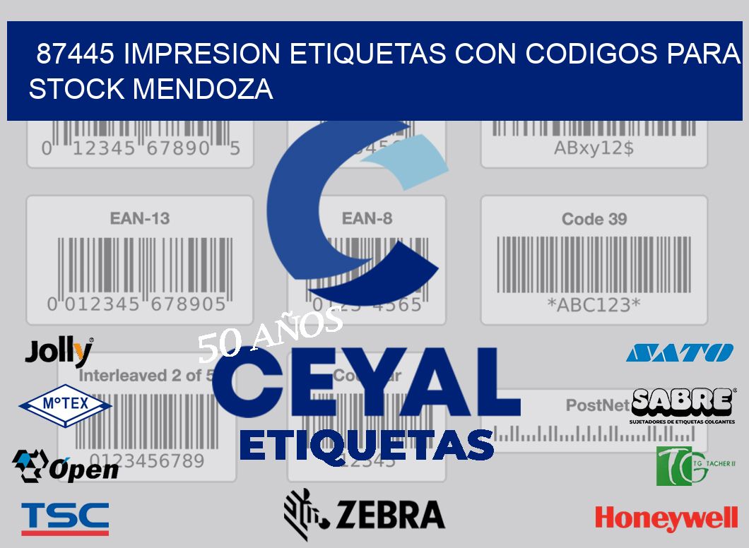 87445 IMPRESION ETIQUETAS CON CODIGOS PARA STOCK MENDOZA