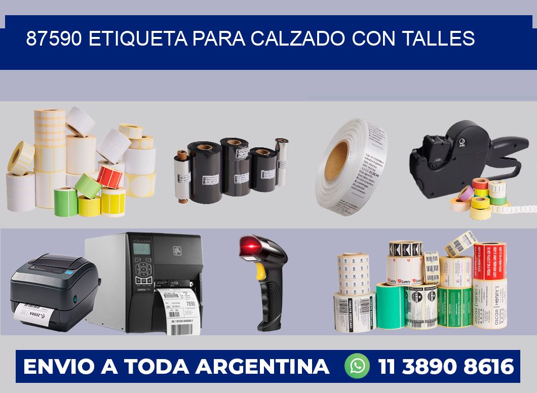 87590 ETIQUETA PARA CALZADO CON TALLES