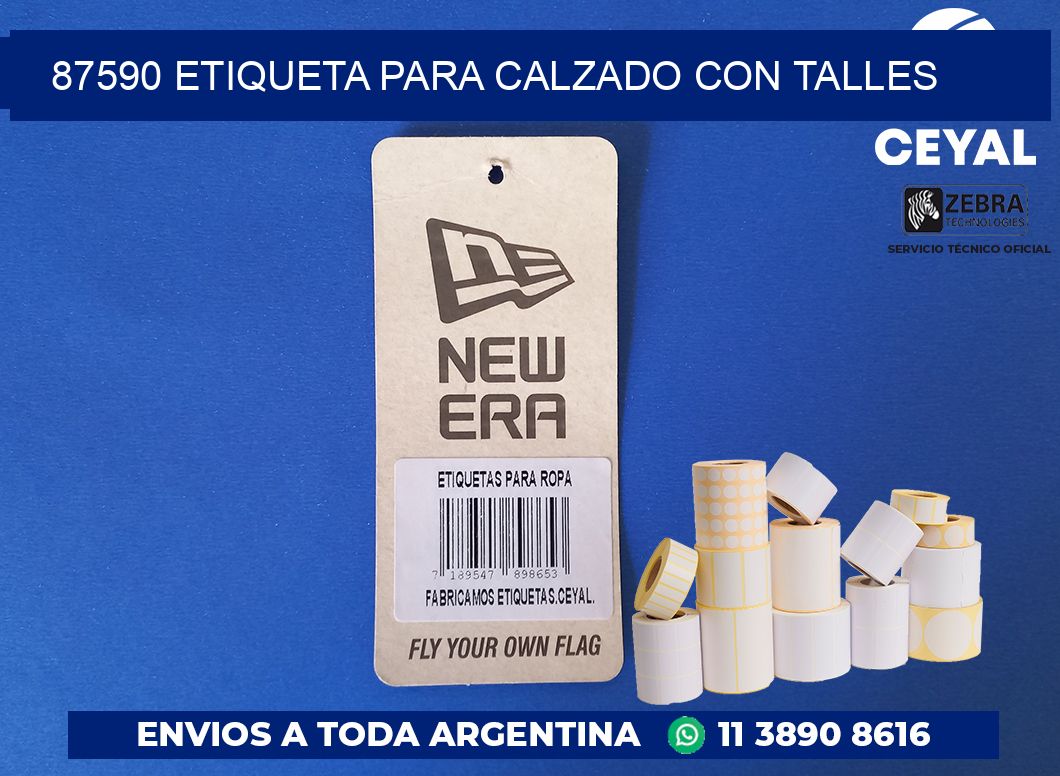 87590 ETIQUETA PARA CALZADO CON TALLES