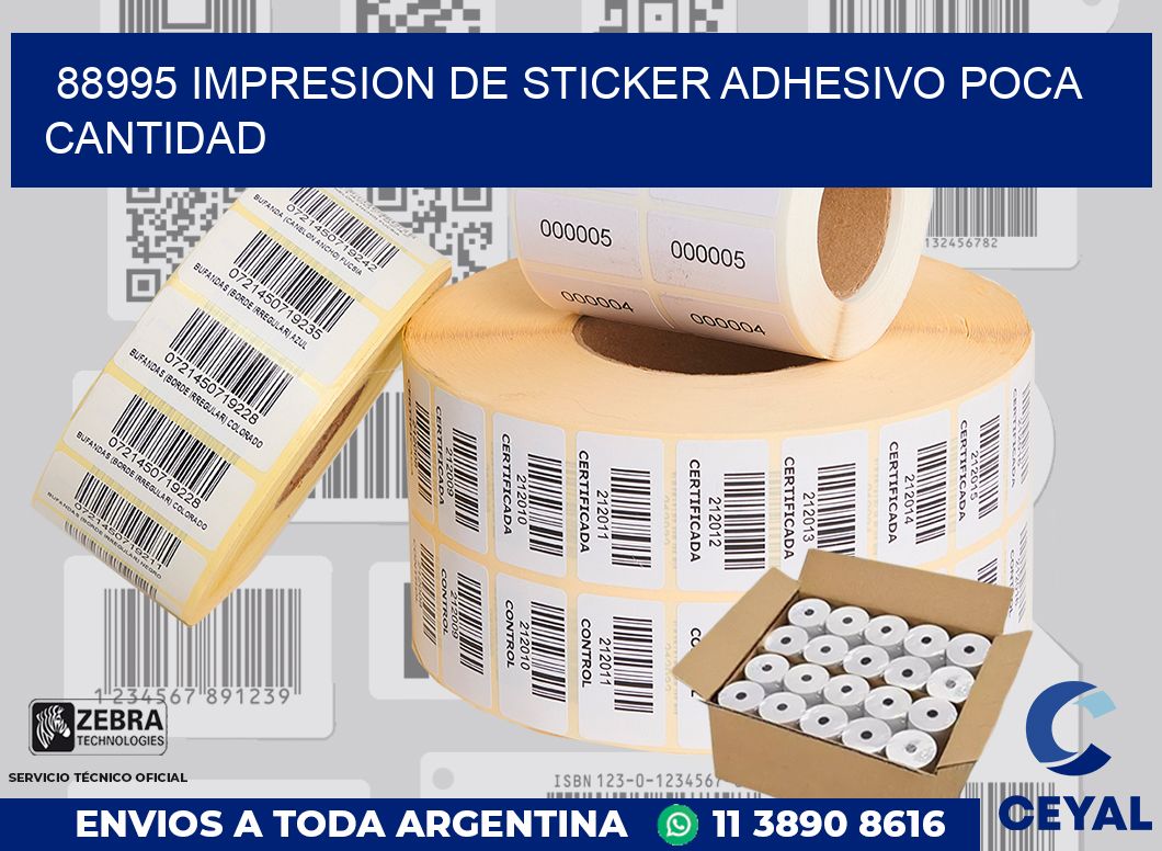88995 IMPRESION DE STICKER ADHESIVO POCA CANTIDAD