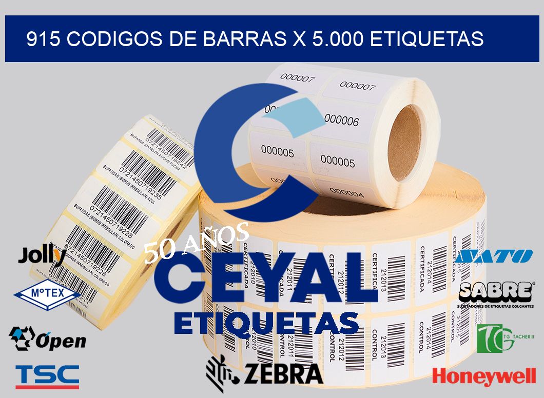 915 codigos de barras x 5.000 etiquetas
