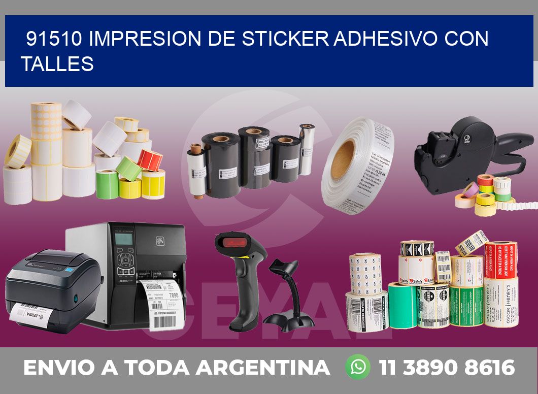 91510 IMPRESION DE STICKER ADHESIVO CON TALLES