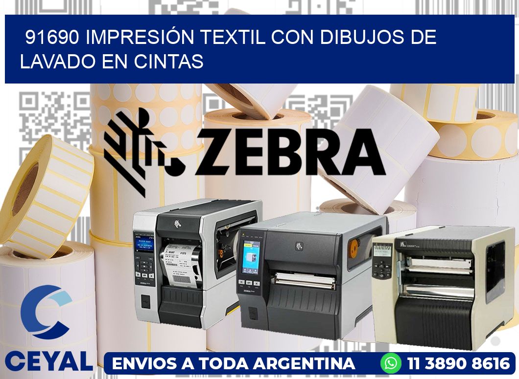 91690 IMPRESIÓN TEXTIL CON DIBUJOS DE LAVADO EN CINTAS