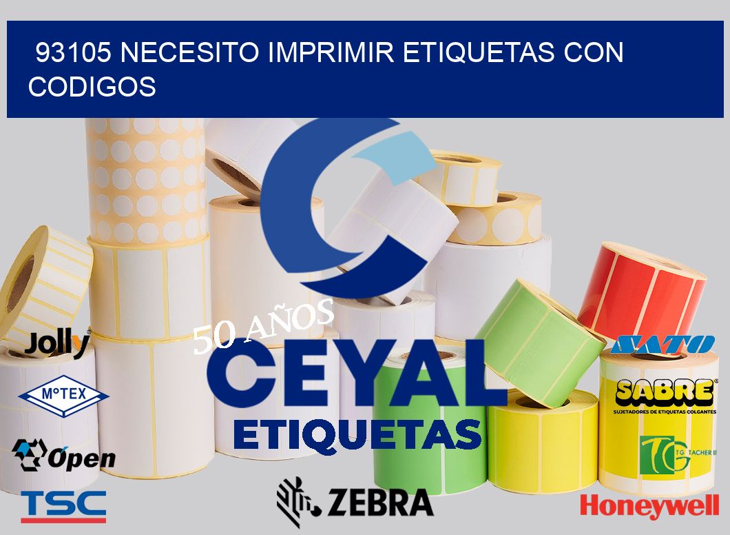 93105 NECESITO IMPRIMIR ETIQUETAS CON CODIGOS