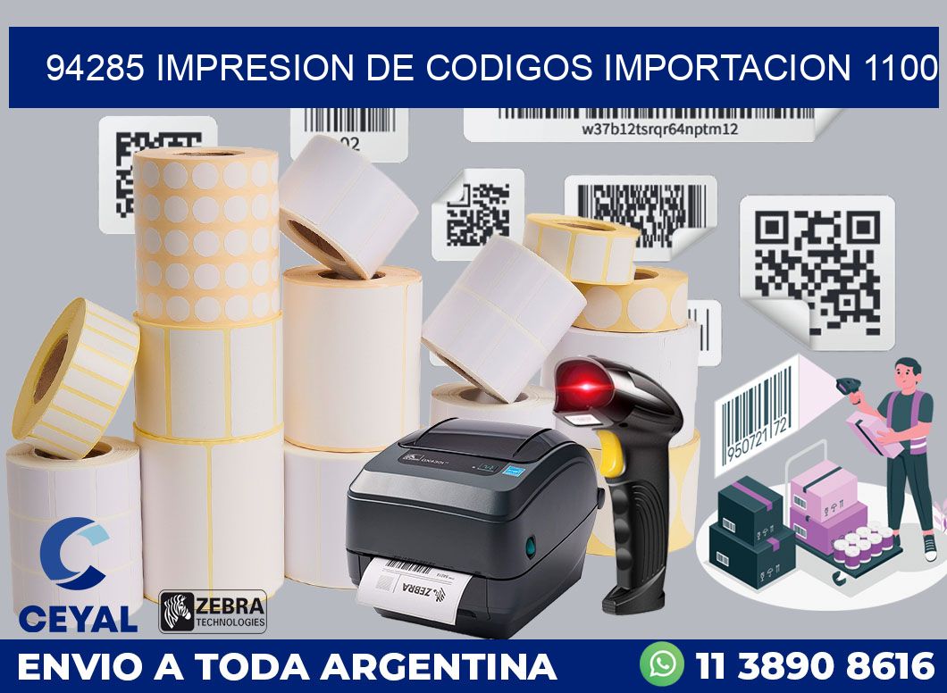 94285 impresion de codigos importacion 1100