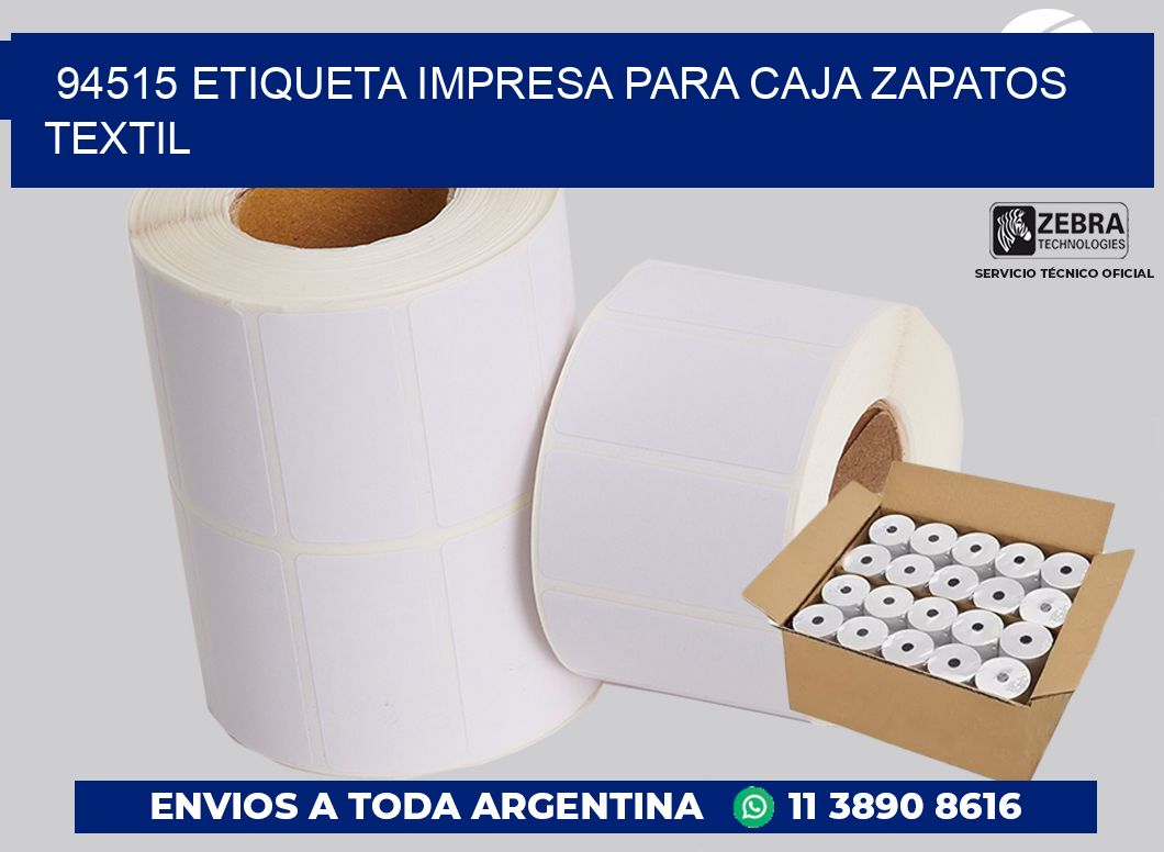 94515 ETIQUETA IMPRESA PARA CAJA ZAPATOS TEXTIL