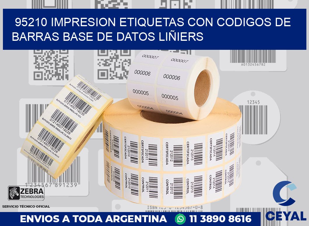 95210 IMPRESION ETIQUETAS CON CODIGOS DE BARRAS BASE DE DATOS LIÑIERS