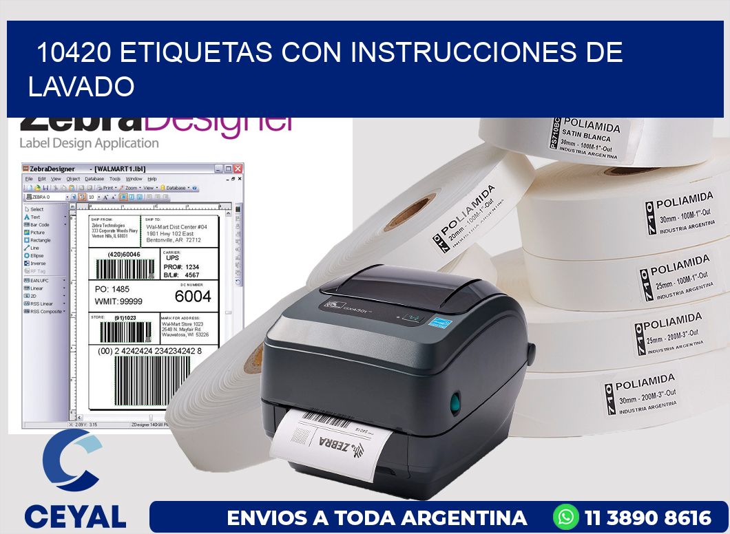10420 ETIQUETAS CON INSTRUCCIONES DE LAVADO