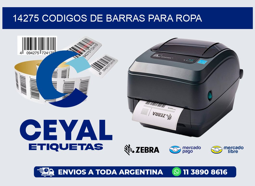 14275 CODIGOS DE BARRAS PARA ROPA