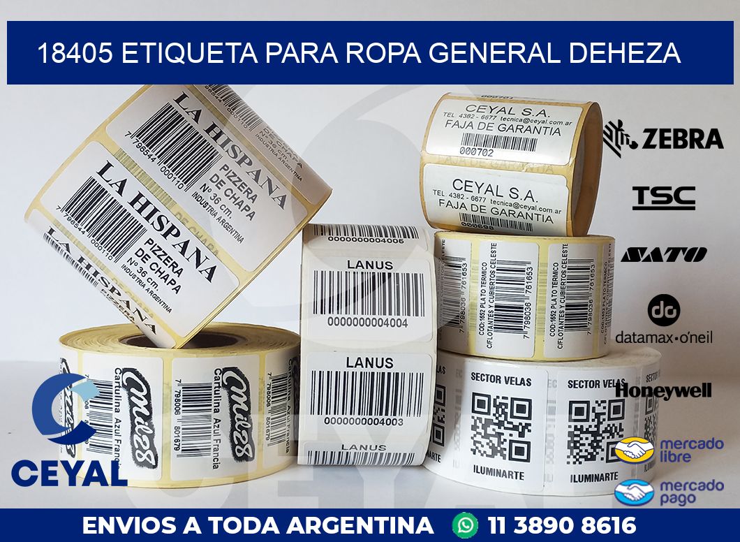 18405 ETIQUETA PARA ROPA GENERAL DEHEZA