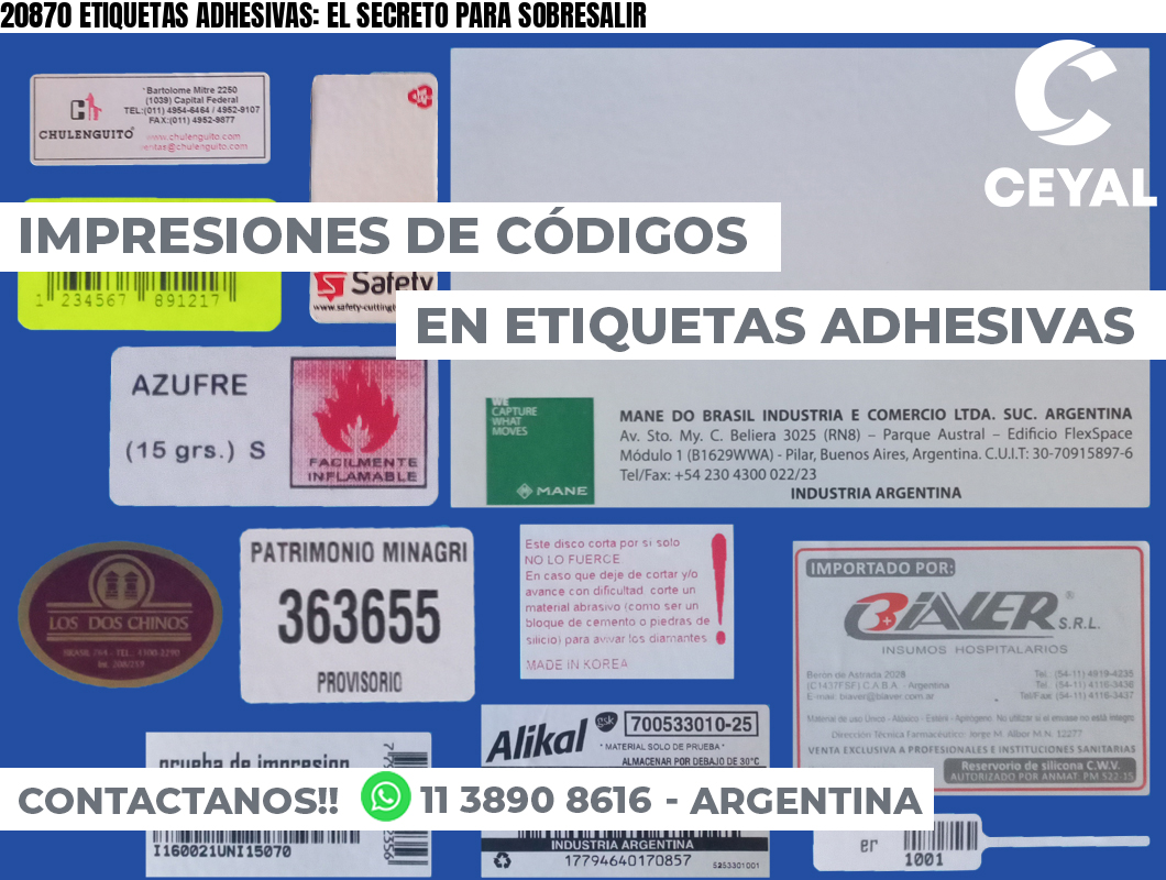 20870 ETIQUETAS ADHESIVAS: EL SECRETO PARA SOBRESALIR