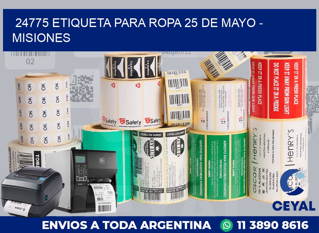 24775 ETIQUETA PARA ROPA 25 DE MAYO - MISIONES