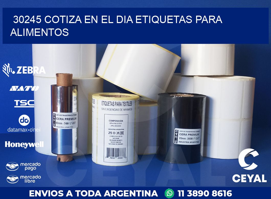 30245 COTIZA EN EL DIA ETIQUETAS PARA ALIMENTOS
