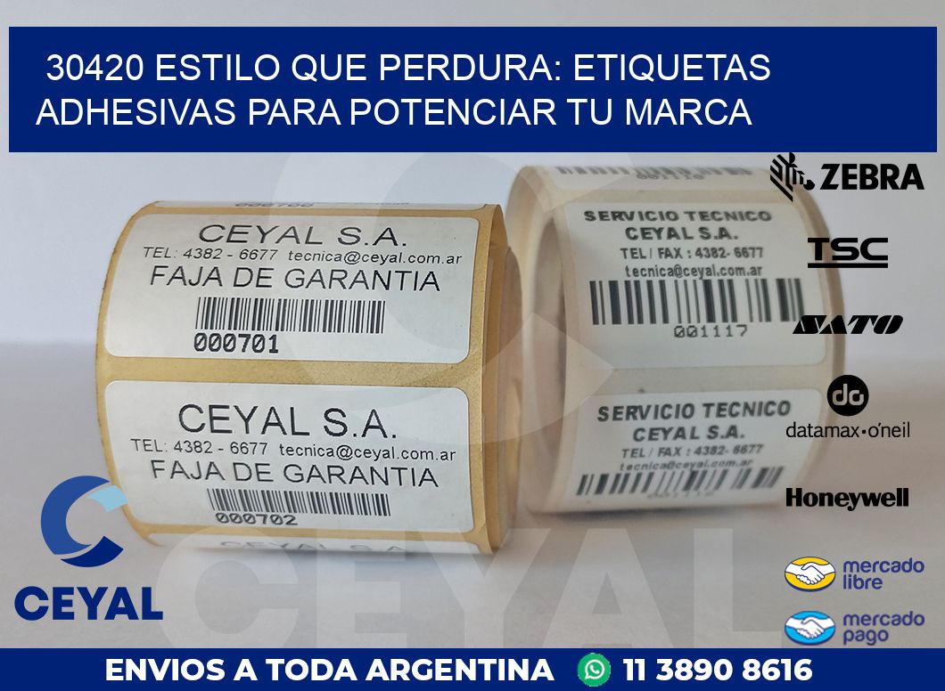 30420 ESTILO QUE PERDURA: ETIQUETAS ADHESIVAS PARA POTENCIAR TU MARCA