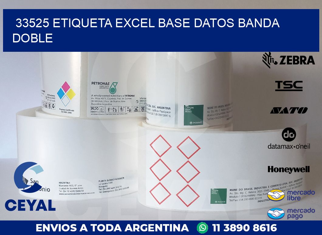 33525 etiqueta excel base datos banda doble