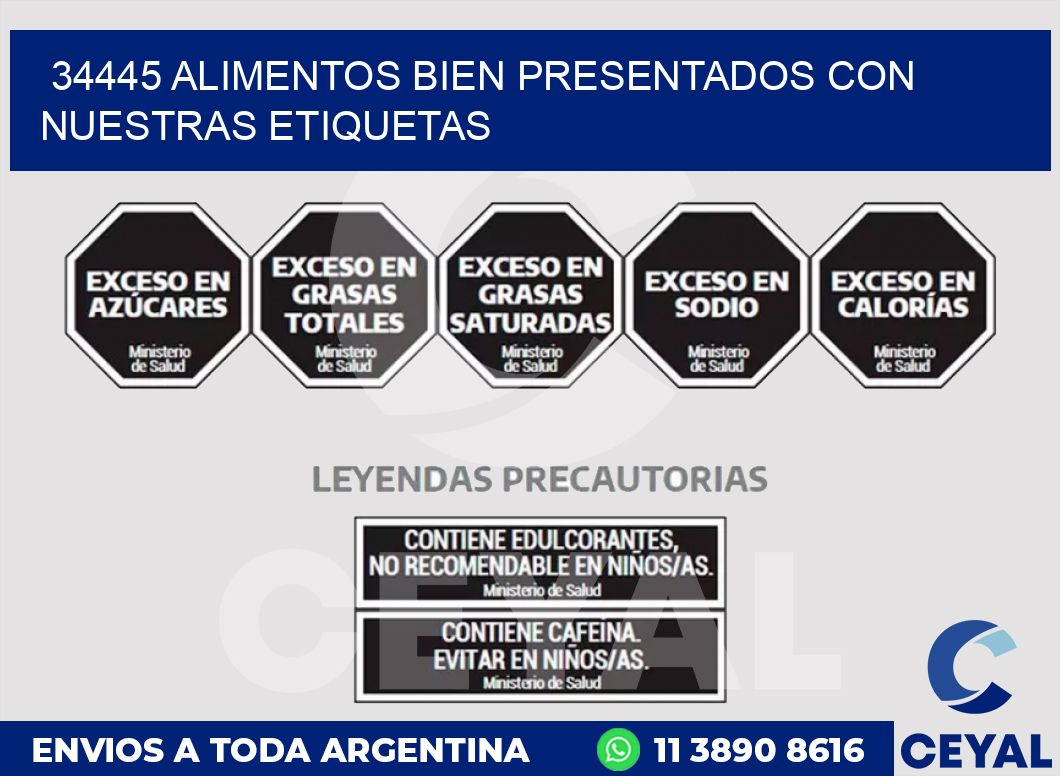 34445 ALIMENTOS BIEN PRESENTADOS CON NUESTRAS ETIQUETAS