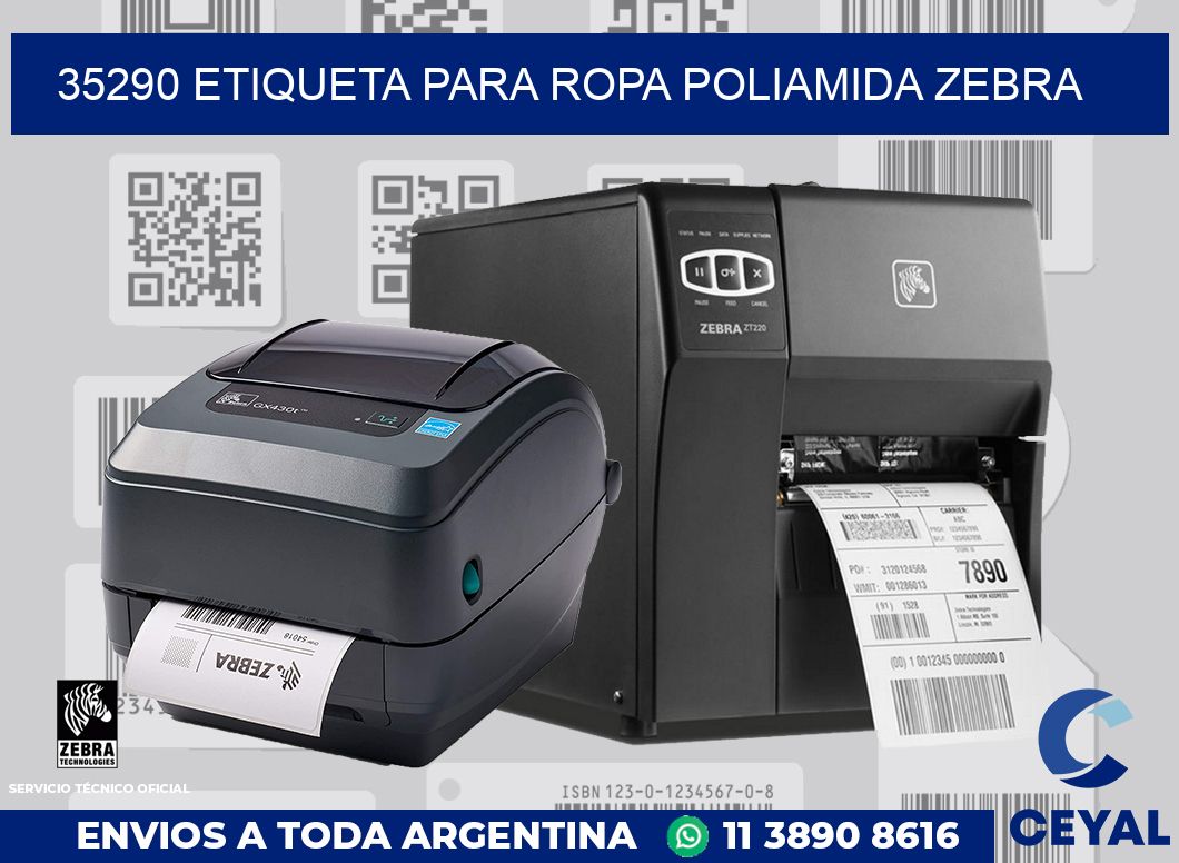 35290 ETIQUETA PARA ROPA POLIAMIDA ZEBRA